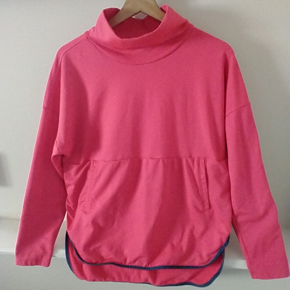North Face Girls Turtle Neck Neon Pink Sweatshirt Top Size XL